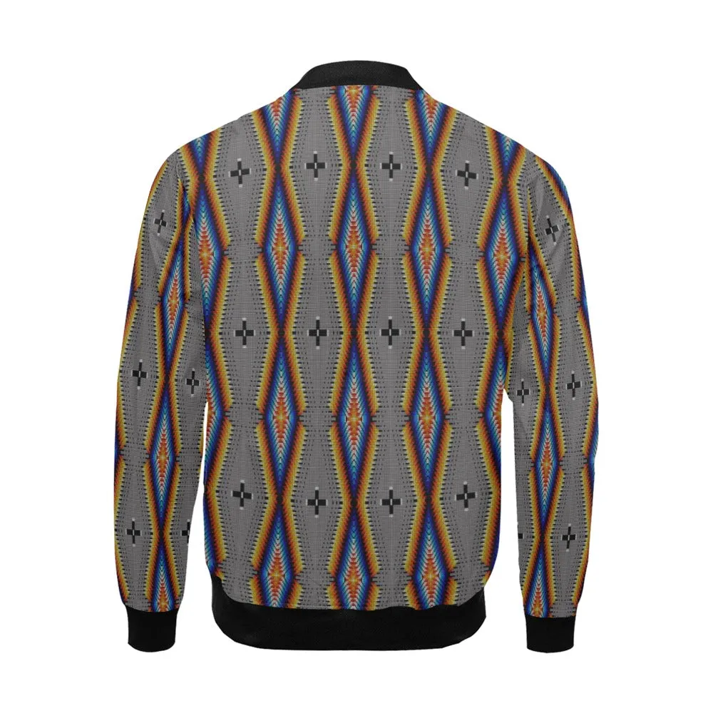 Diamond in the Bluff Grey All Over Print Bomber Jacket for Men