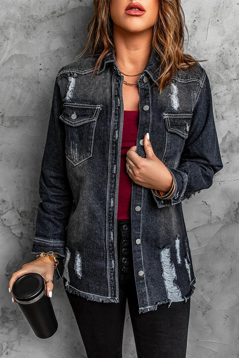 Distressed Denim Jacket