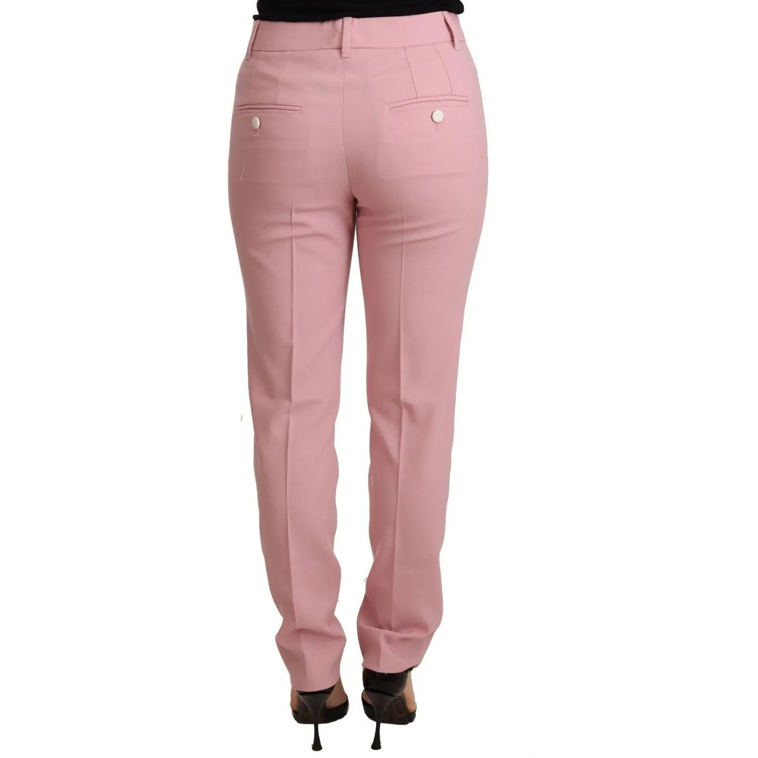 Dolce & Gabbana Elegant Pink Tapered Wool Trousers