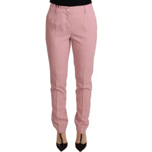 Dolce & Gabbana Elegant Pink Tapered Wool Trousers