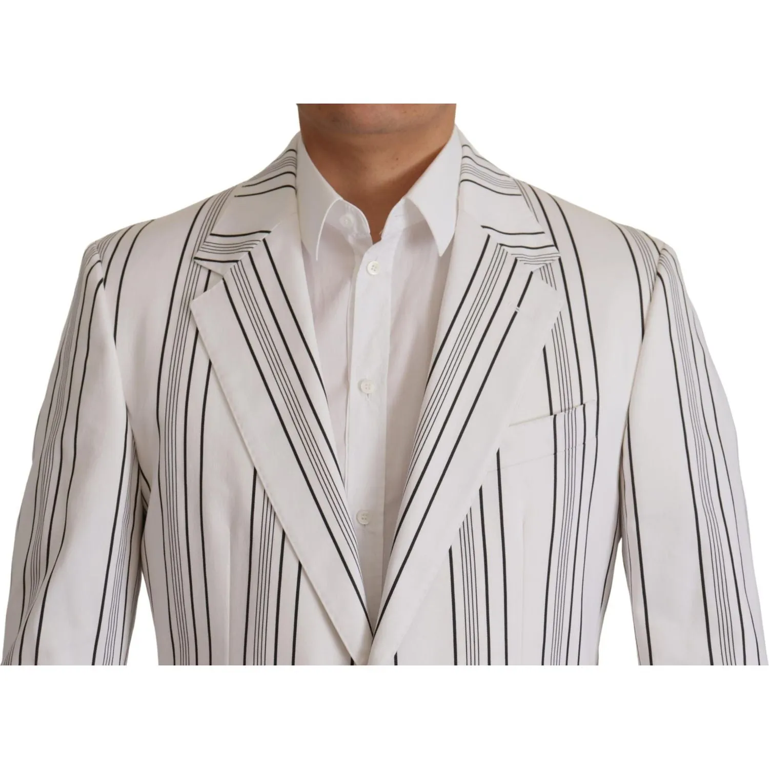 Dolce & Gabbana Elegant Striped Cotton Blend Blazer