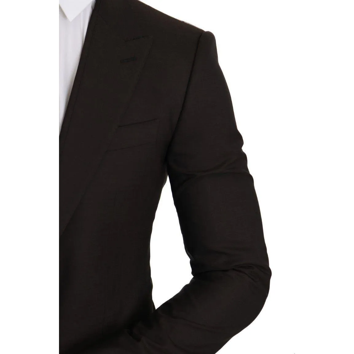 Dolce & Gabbana Sleek Slim Brown Virgin Wool Blazer Jacket