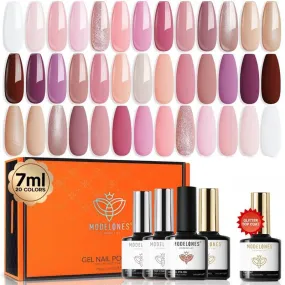 Elegant Blossom - 24Pcs 20Colors Gel Nail Polish Kit