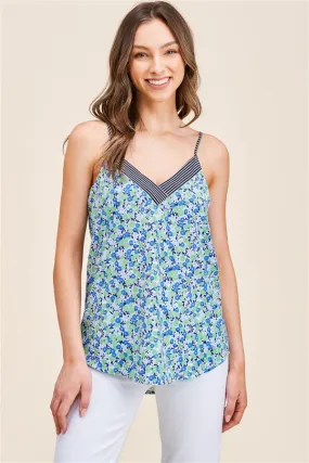 Floral Adjustable Strap Tank