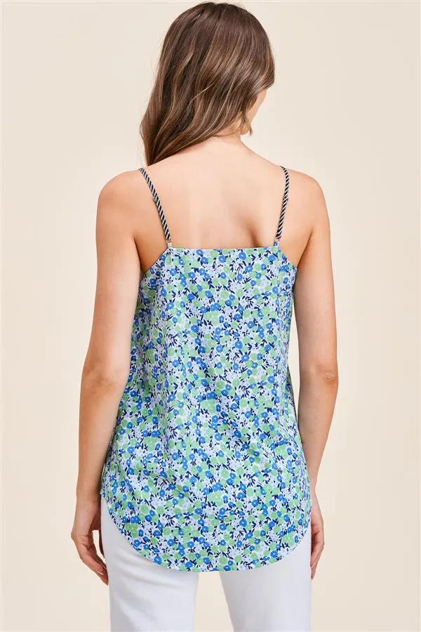 Floral Adjustable Strap Tank