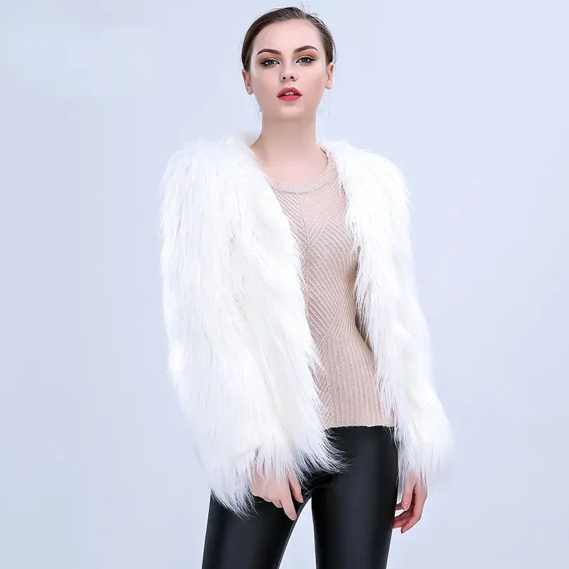 Fluffy Faux Fur LED Light Up Jacket