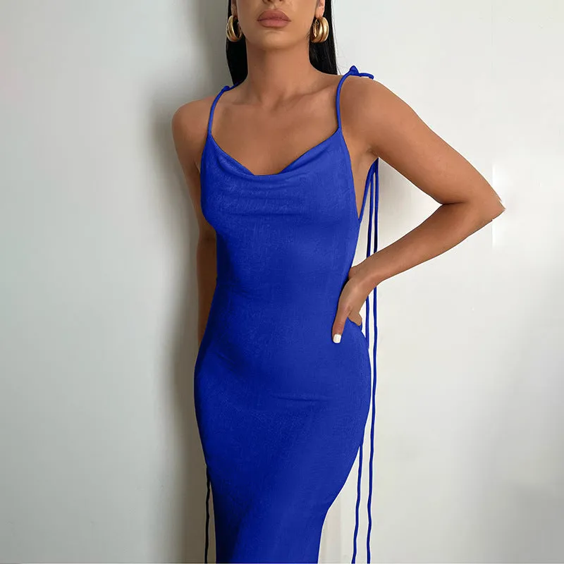 FLYTONN-Sexy spring and summer dresses, party dresses, graduation gifts,Sean Backless Fishtail Long Dress