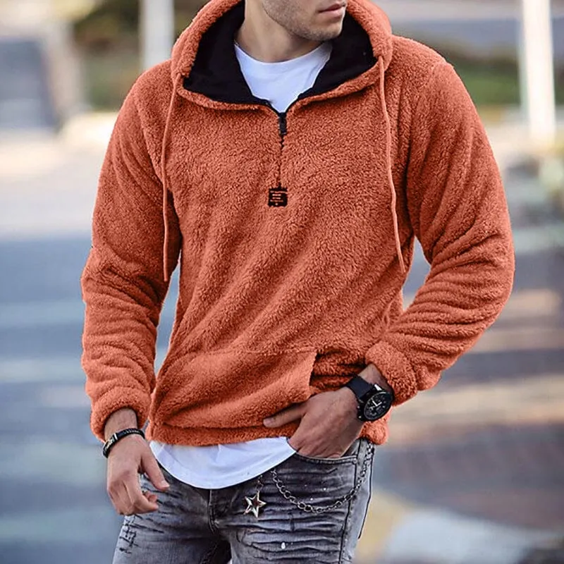 Fuzzy Sweatshirt With Stand-up Collar