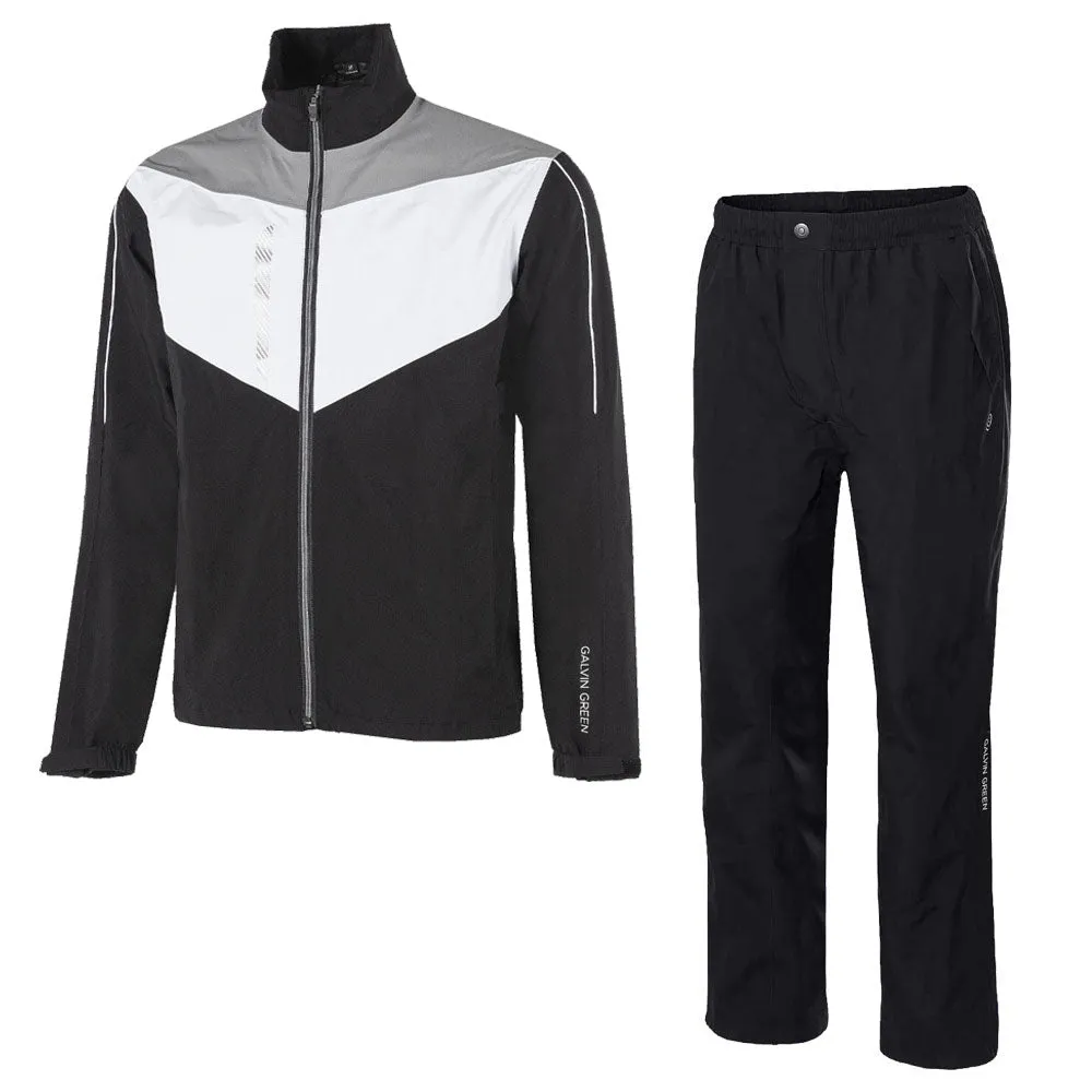 Galvin Green Armstrong/Andy Waterproof Suit - Black/White/Sharkskin  - Black