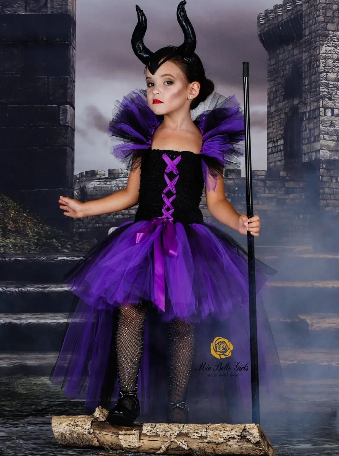 Girls Evil Queen Villain Tutu Costume Dress