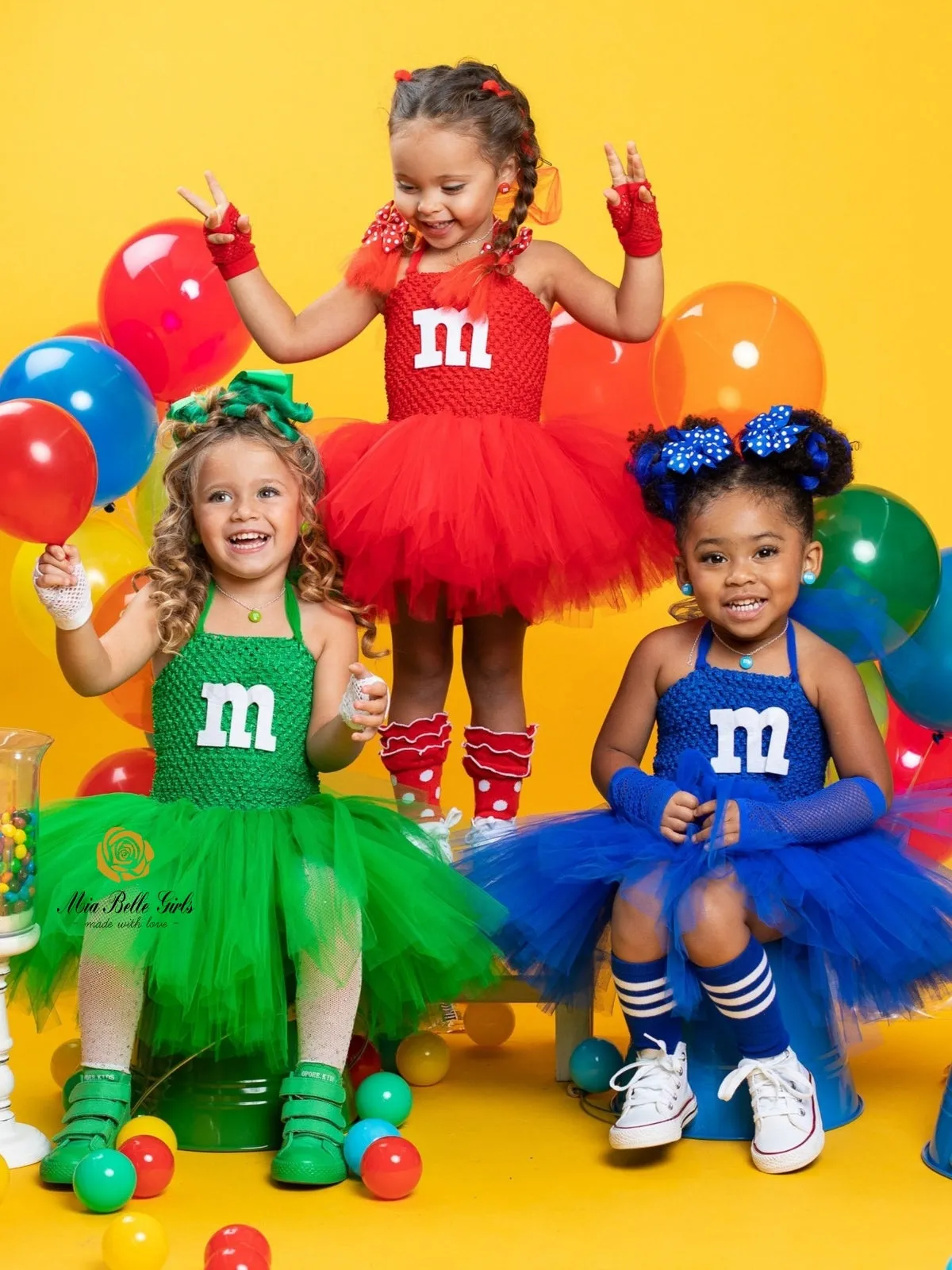 Girls M&M's Candies Trio Inspired Tutu Costume