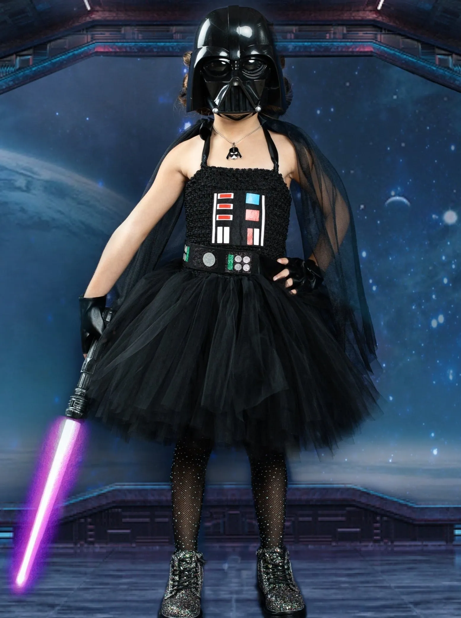 Girls Star Wars Inspired Darth Vader Tutu Costume Dress