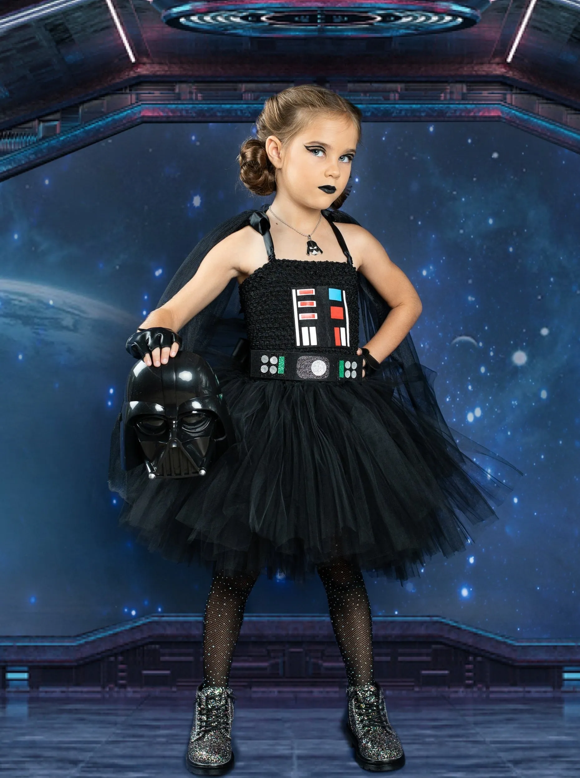 Girls Star Wars Inspired Darth Vader Tutu Costume Dress