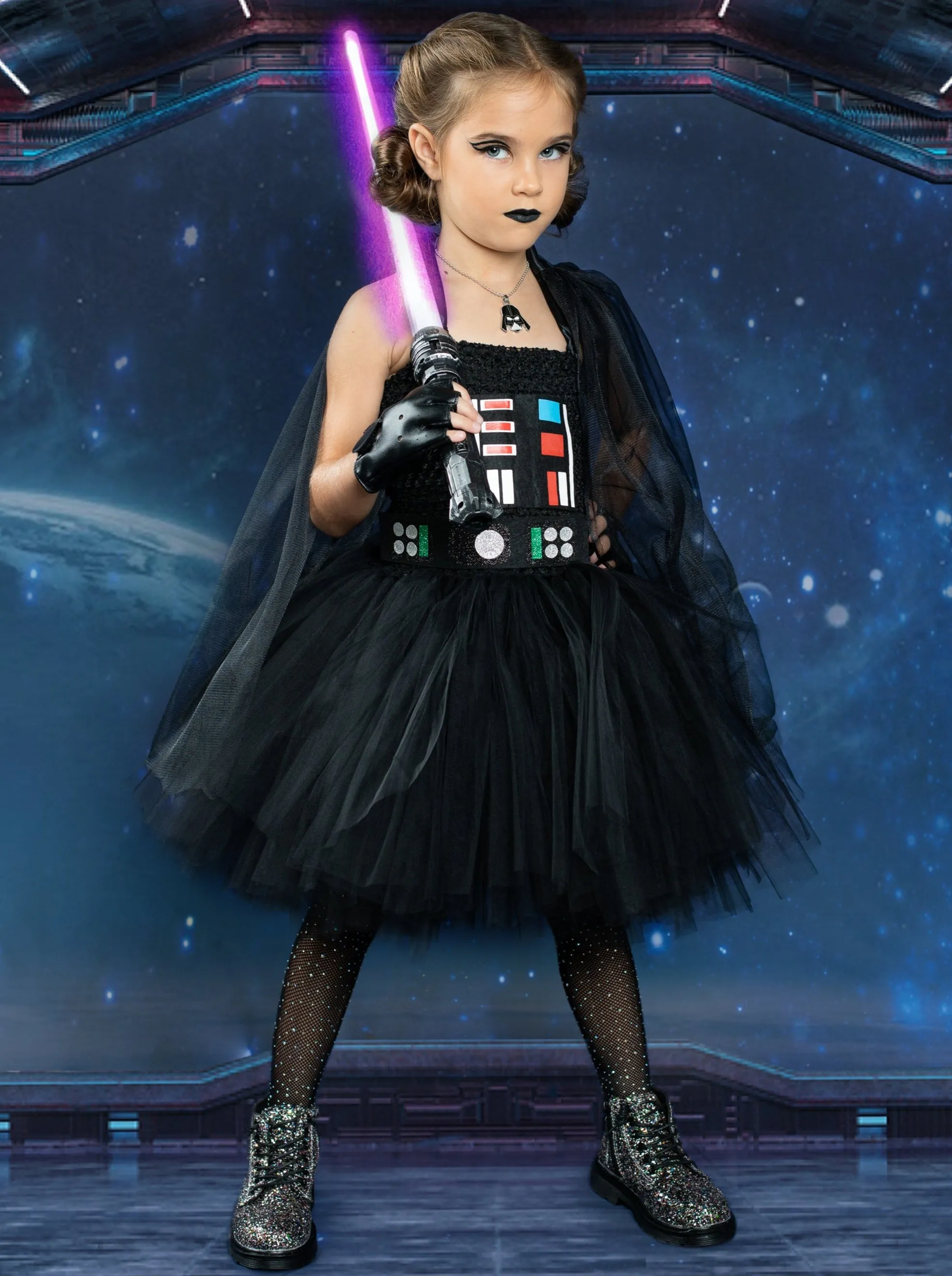 Girls Star Wars Inspired Darth Vader Tutu Costume Dress