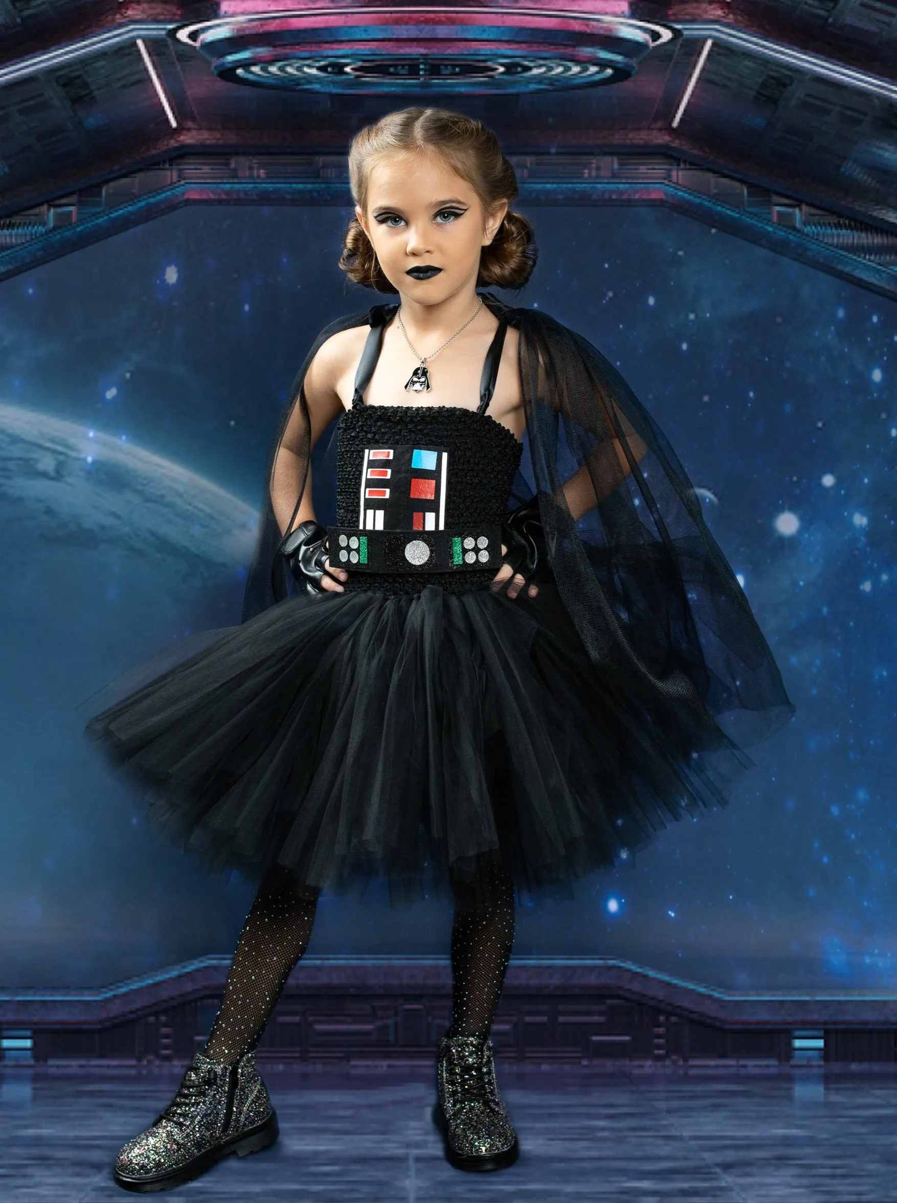 Girls Star Wars Inspired Darth Vader Tutu Costume Dress