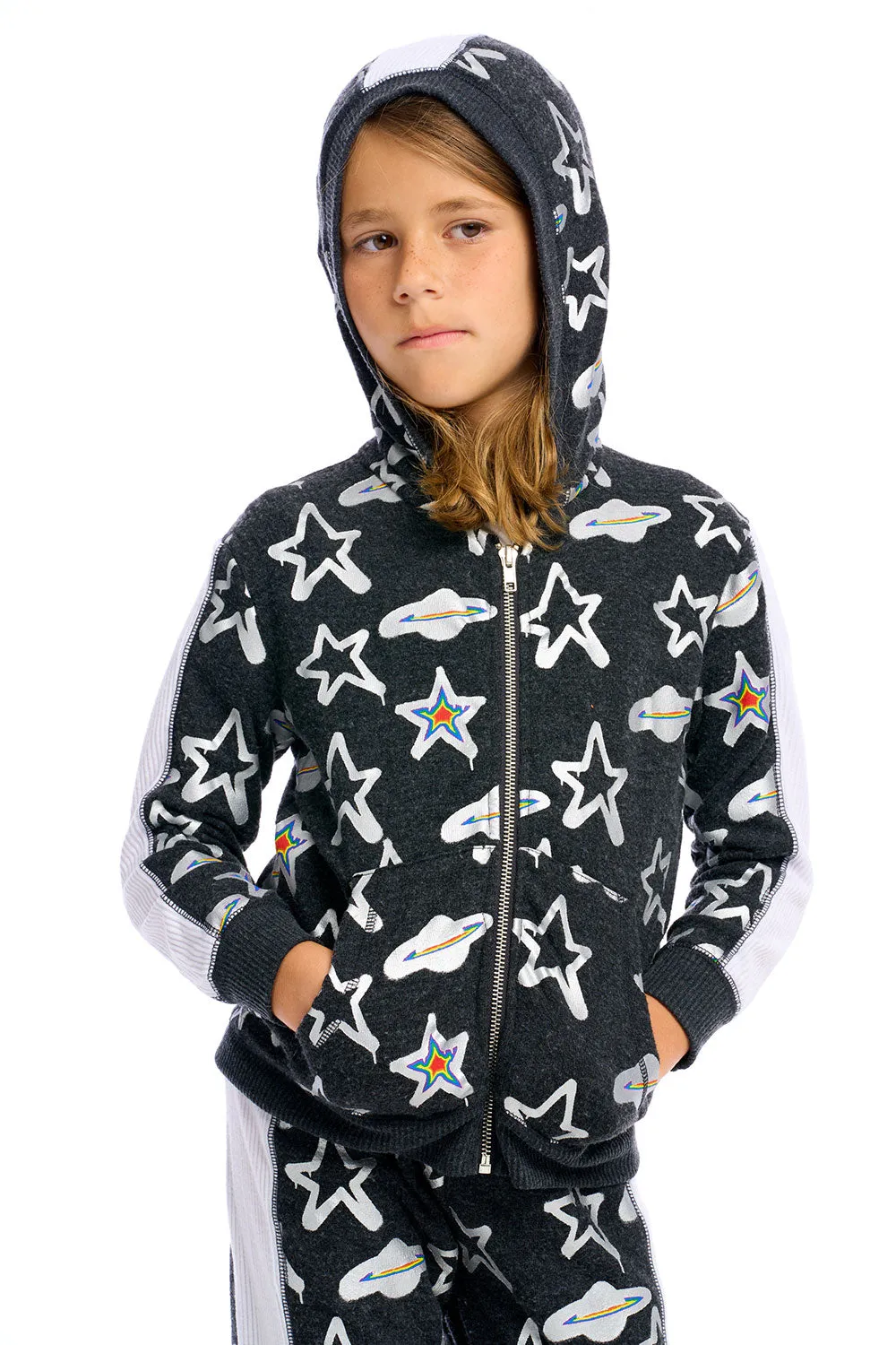 Graffiti Saturn Zip Up Hoodie