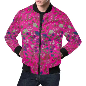 Grandmother Stories Blush All Over Print Bomber Jacket for Men