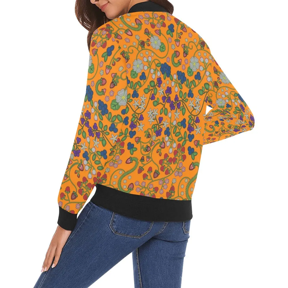 Grandmother Stories Carrot All Over Print Bomber Jacket for Women