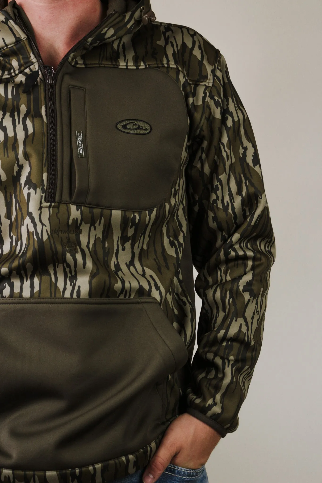 Green Camo bottomland MST Endurance Hoodie With Kangaroo Pouch