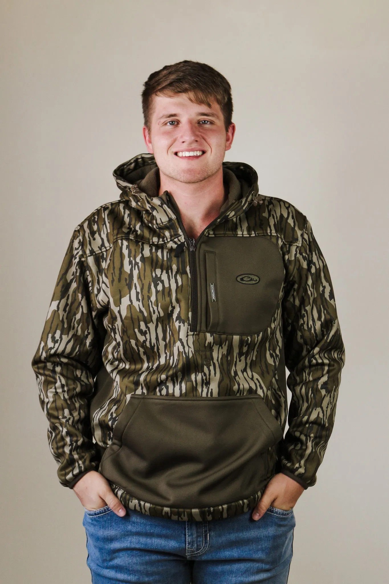 Green Camo bottomland MST Endurance Hoodie With Kangaroo Pouch