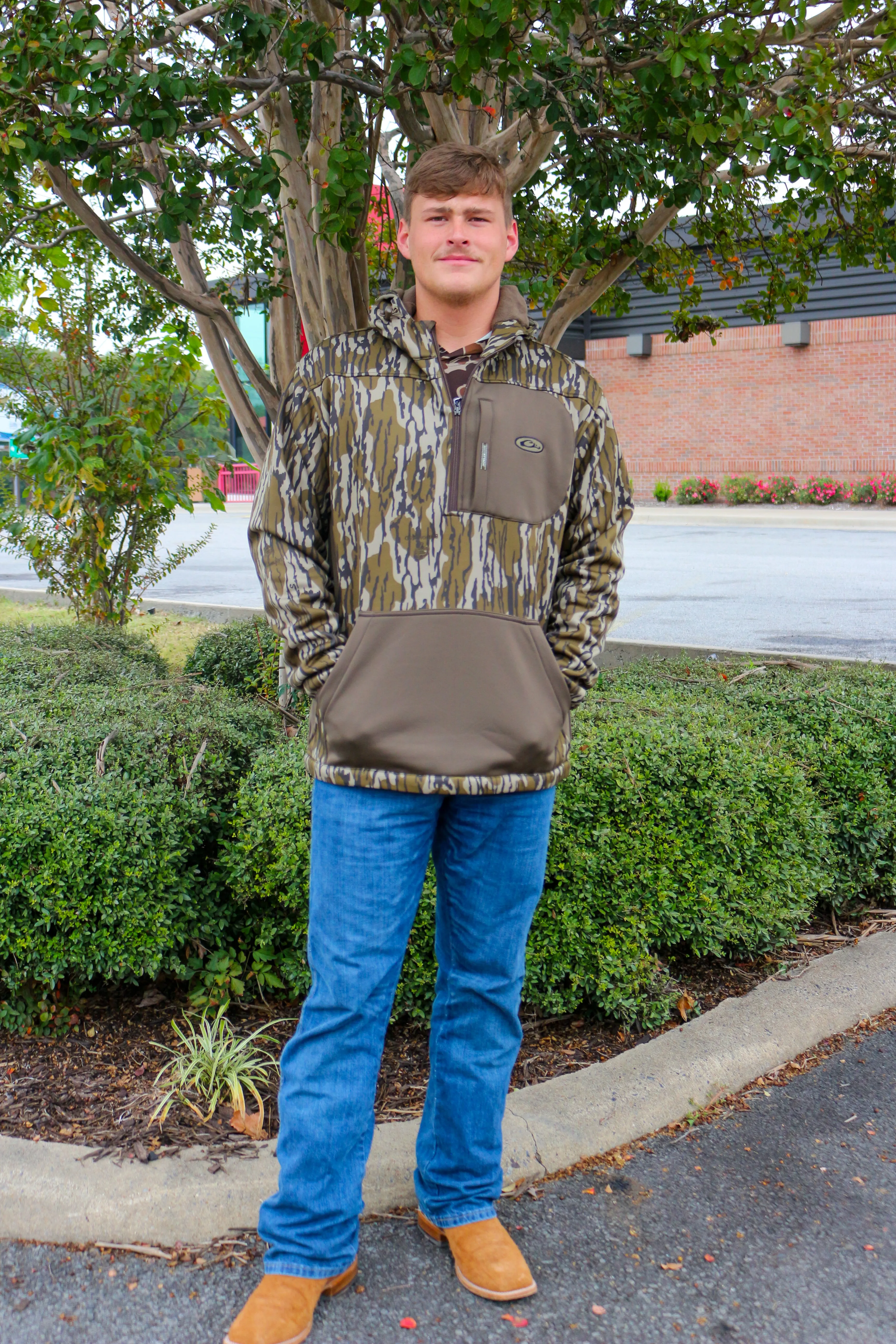 Green Camo bottomland MST Endurance Hoodie With Kangaroo Pouch