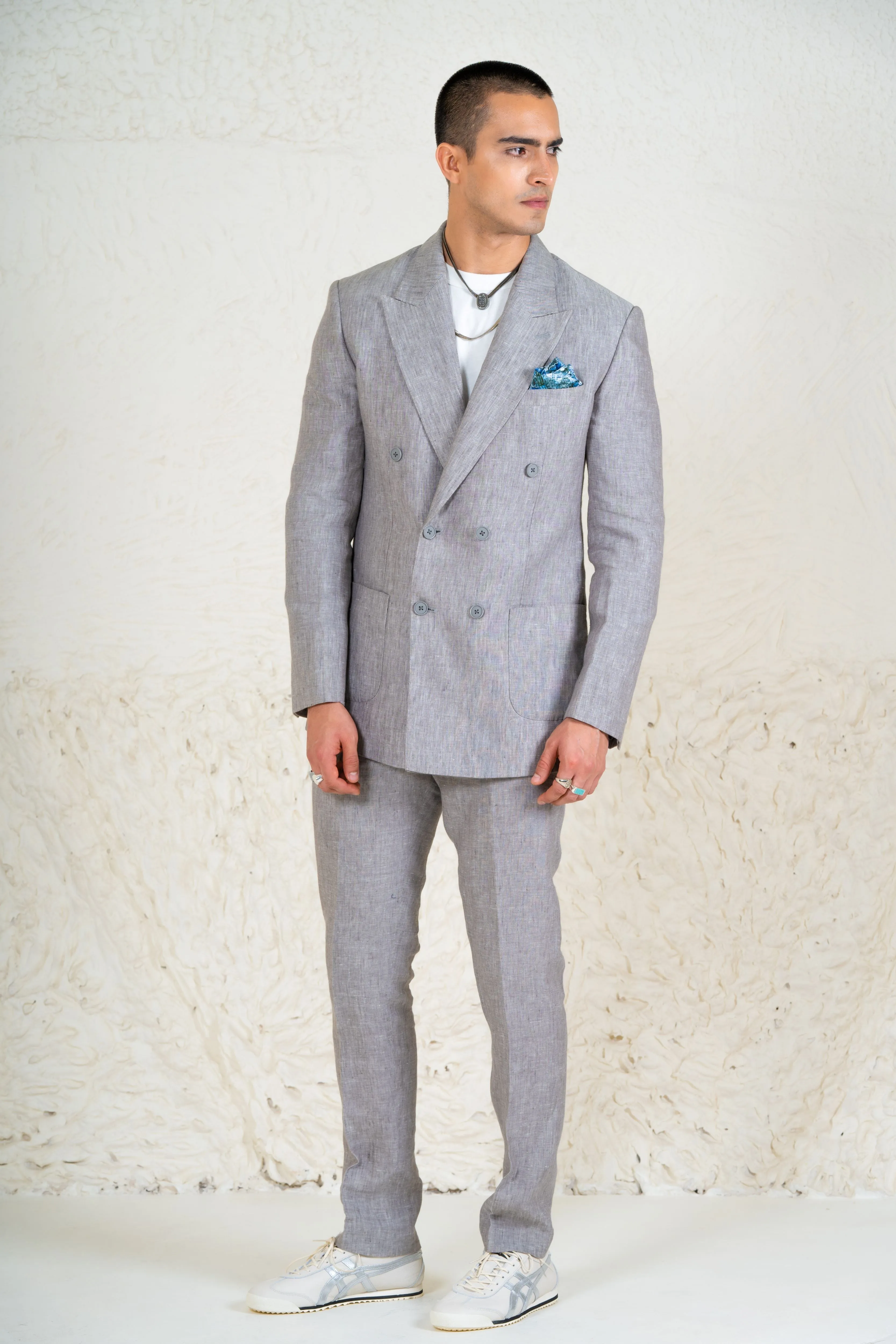 Grey Linen Suit