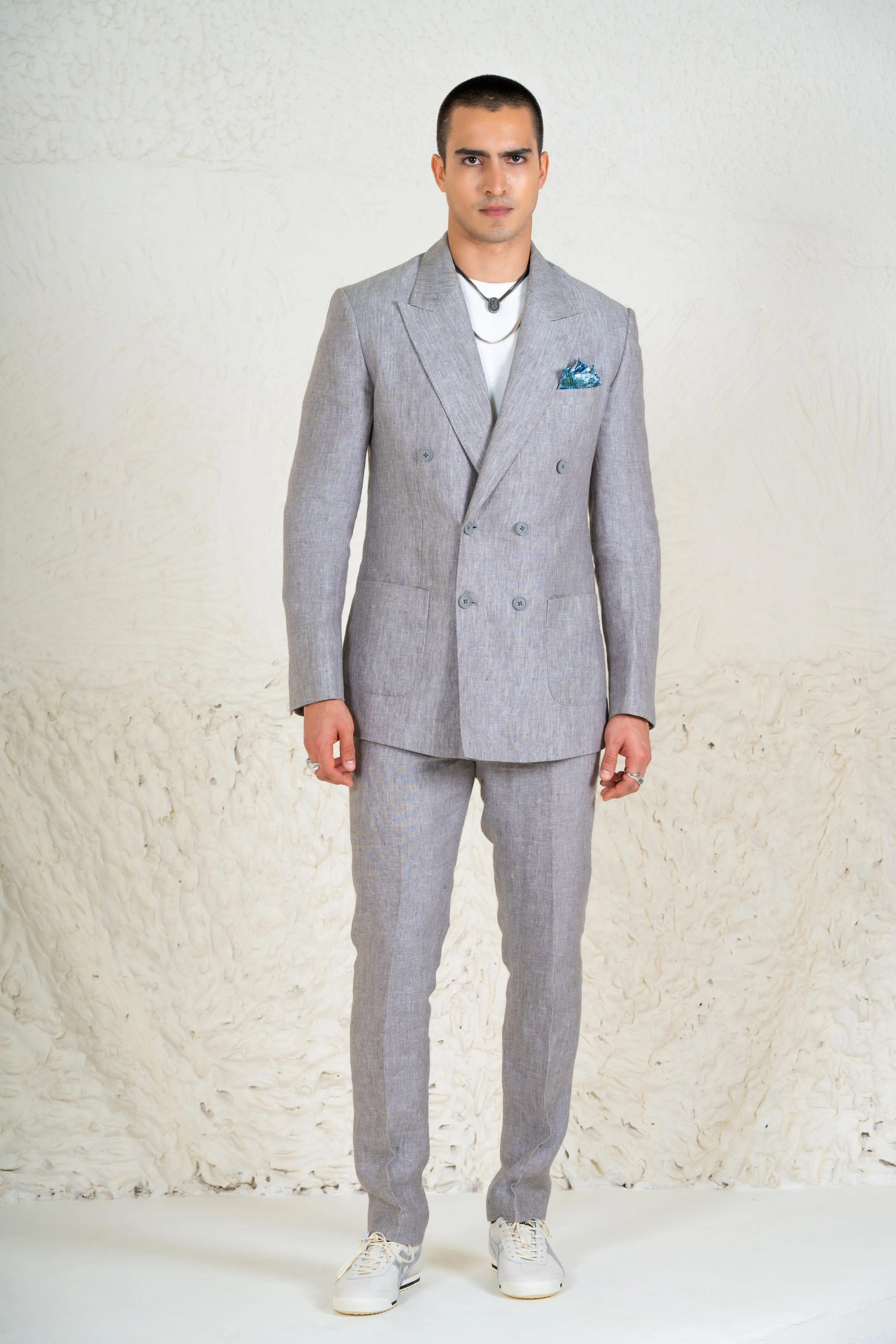 Grey Linen Suit