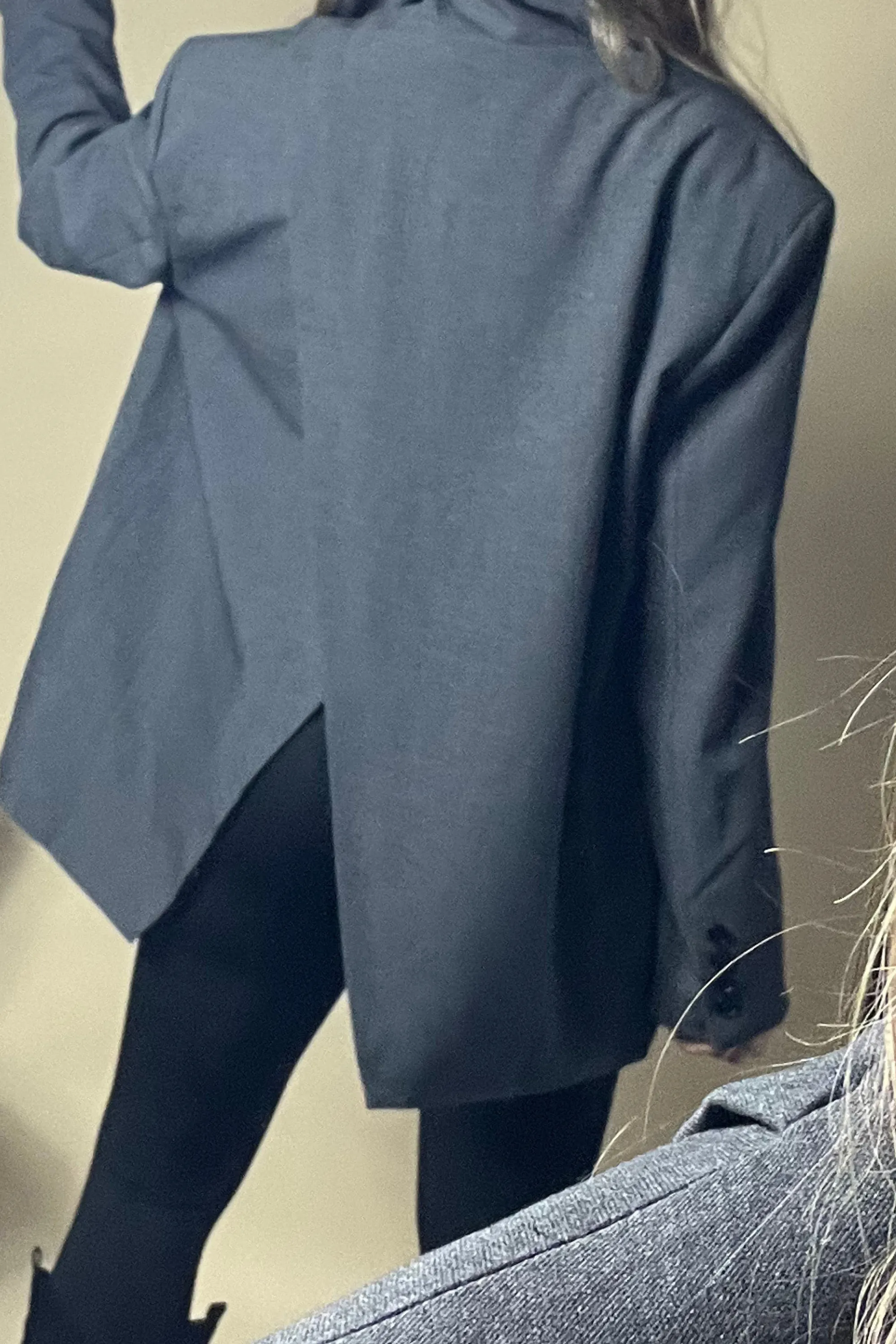 Grey Oversized Crossover Back Blazer