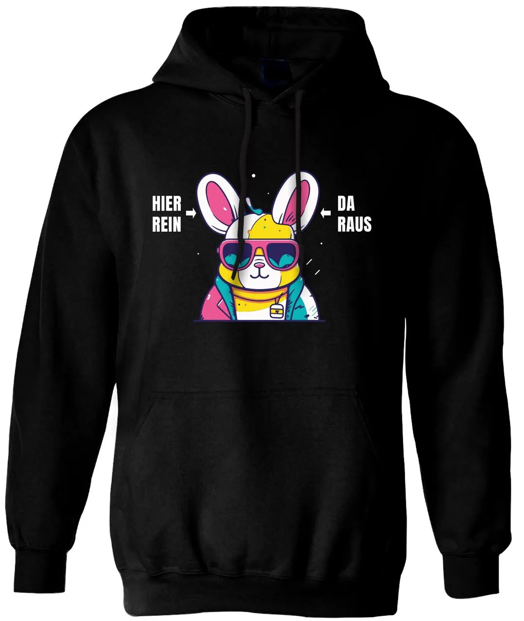 Hoodie - Hier rein, da raus (Hase)