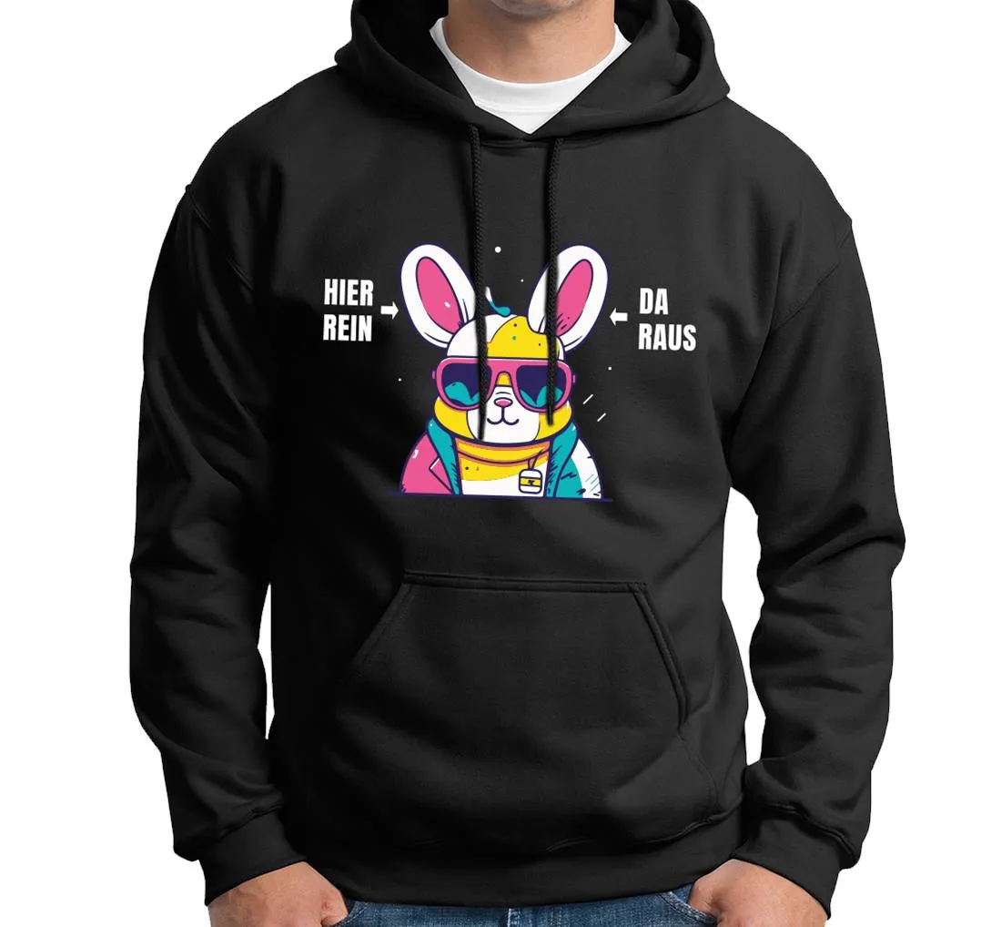 Hoodie - Hier rein, da raus (Hase)