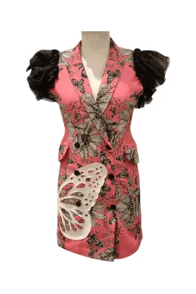 Hot Pink Butterfly Blazer Dress