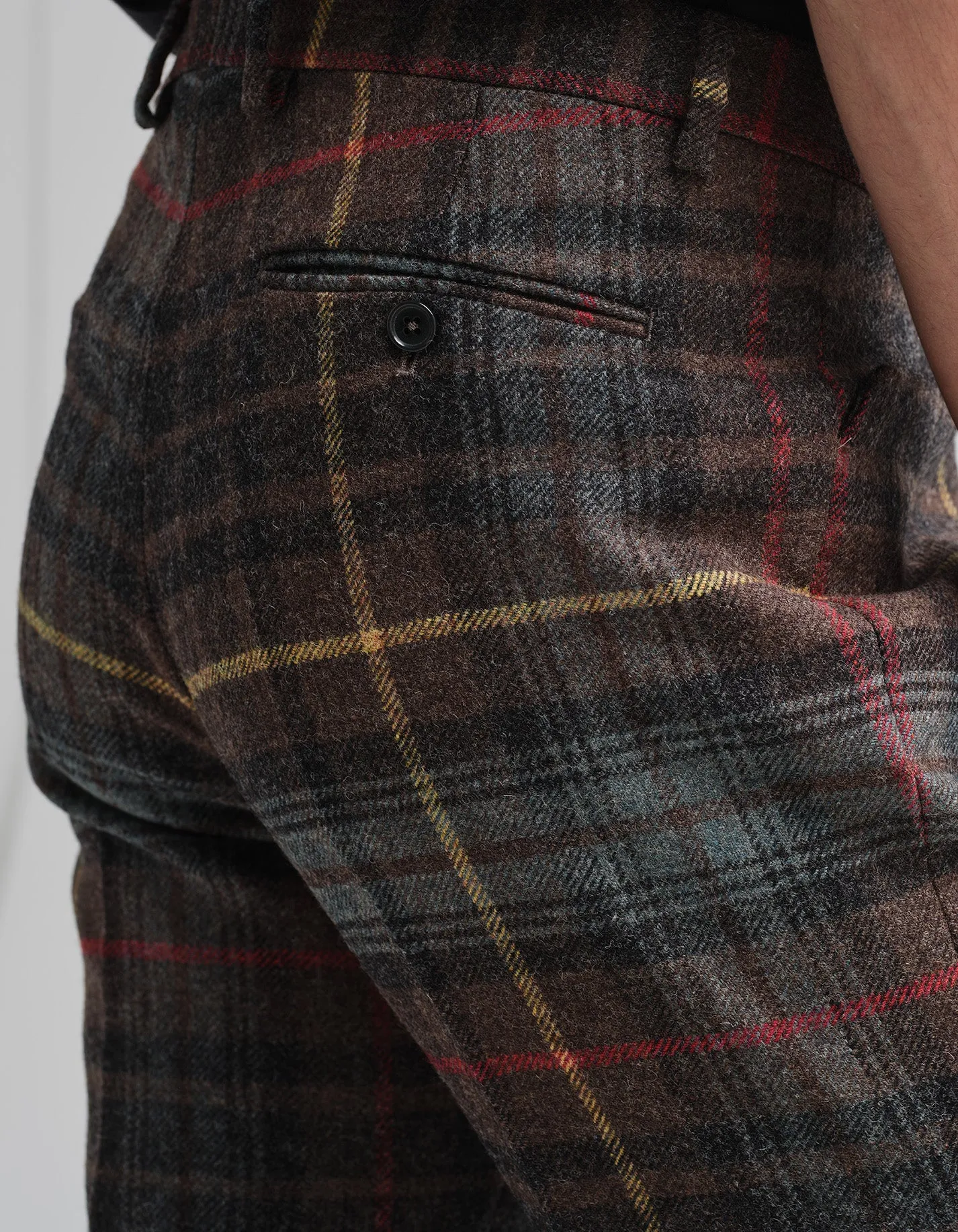 Hunting Brown Check Wool Trousers GOLD COLLECTION