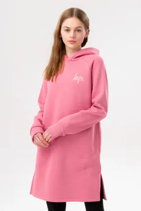 Hype Girls Pink Side Split Longline Hoodie