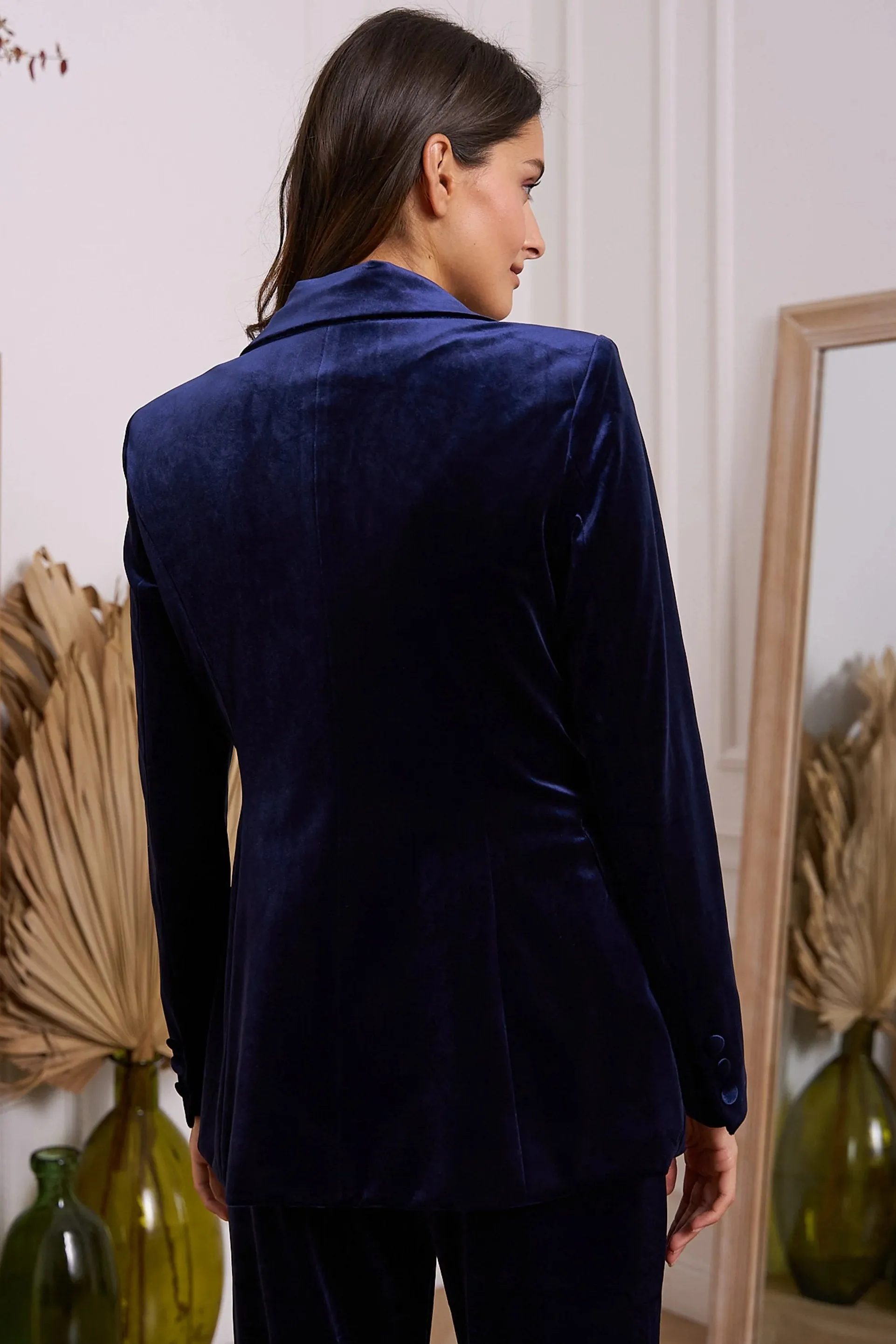 Jackie Velvet Blazer | Navy