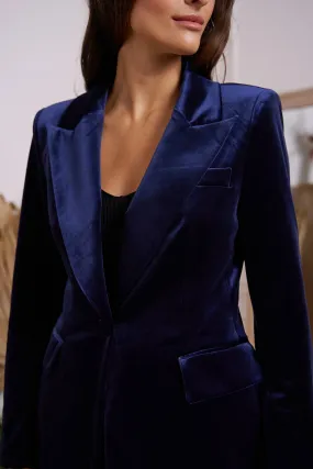 Jackie Velvet Blazer | Navy