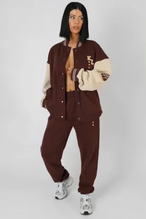 Kaiia Varsity 90'S Jogger Chocolate