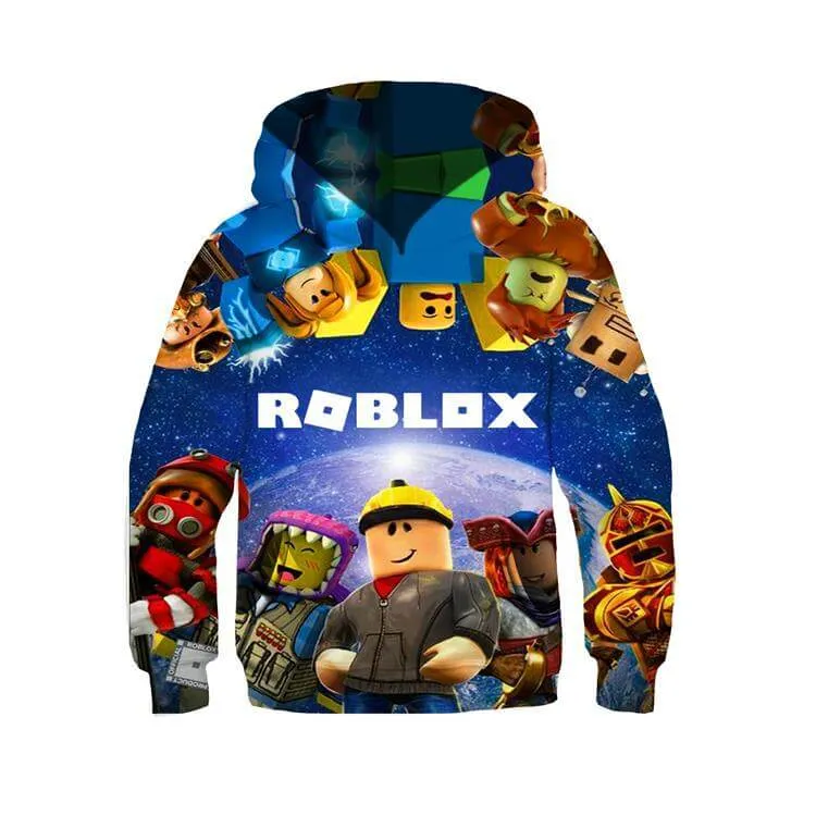 Kids Roblox Digital Allover Printed Pullover Hoodie