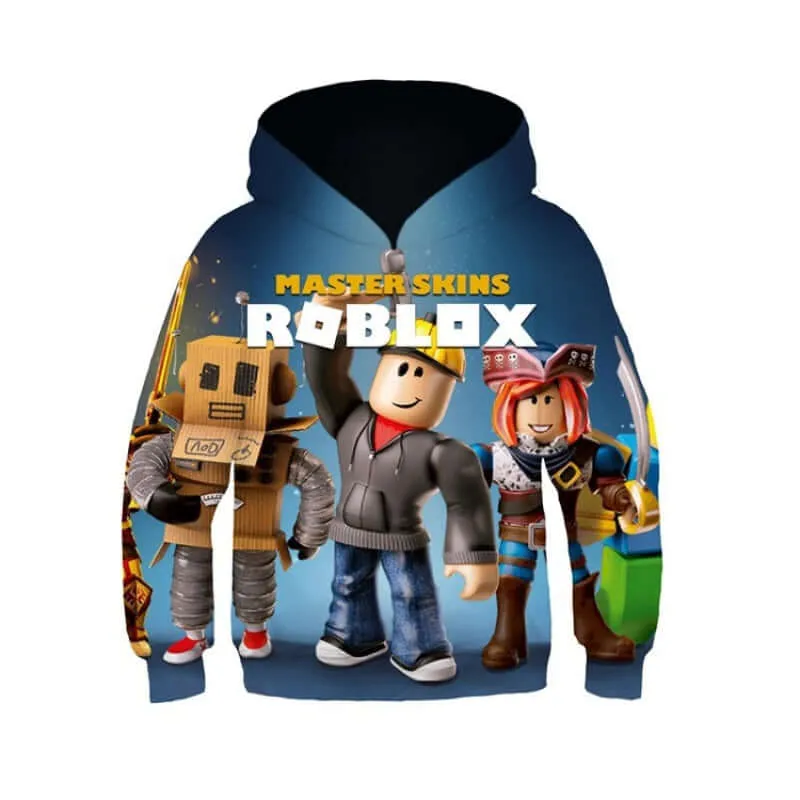 Kids Roblox Digital Allover Printed Pullover Hoodie