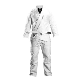 Kimono Brazilian Jiu Jitsu GROUND FORCE Basic Gi V2 - Alb (Centura Alba Inclusa)