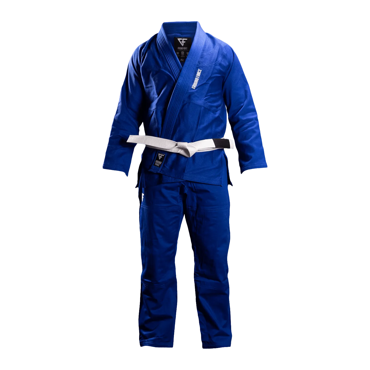 Kimono Brazilian Jiu Jitsu GROUND FORCE Basic Gi V2 - Albastru (Centura Alba Inclusa)