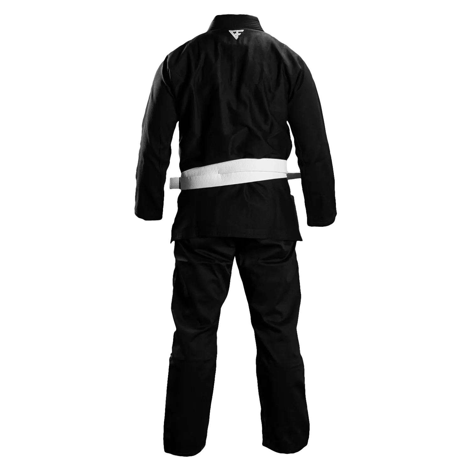 Kimono Brazilian Jiu Jitsu GROUND FORCE Basic Gi V2 - Negru (Centura Alba Inclusa)