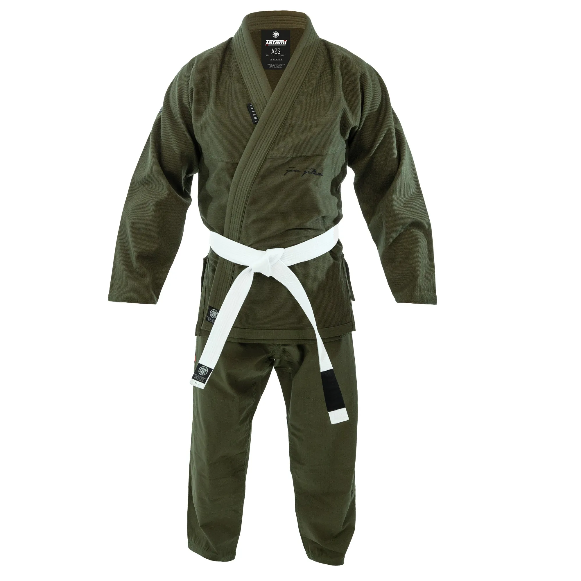 Kimono Brazilian Jiu Jitsu TATAMI Elements Superlite Gi - Khaki (Centura Alba Inclusa)