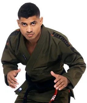 Kimono Brazilian Jiu Jitsu TATAMI Elements Superlite Gi - Khaki (Centura Alba Inclusa)