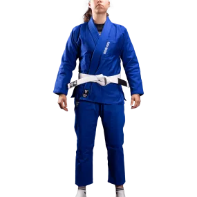 Kimono Femei Brazilian Jiu Jitsu GROUND FORCE Basic Gi V2 - Albastru (Centura Alba Inclusa)