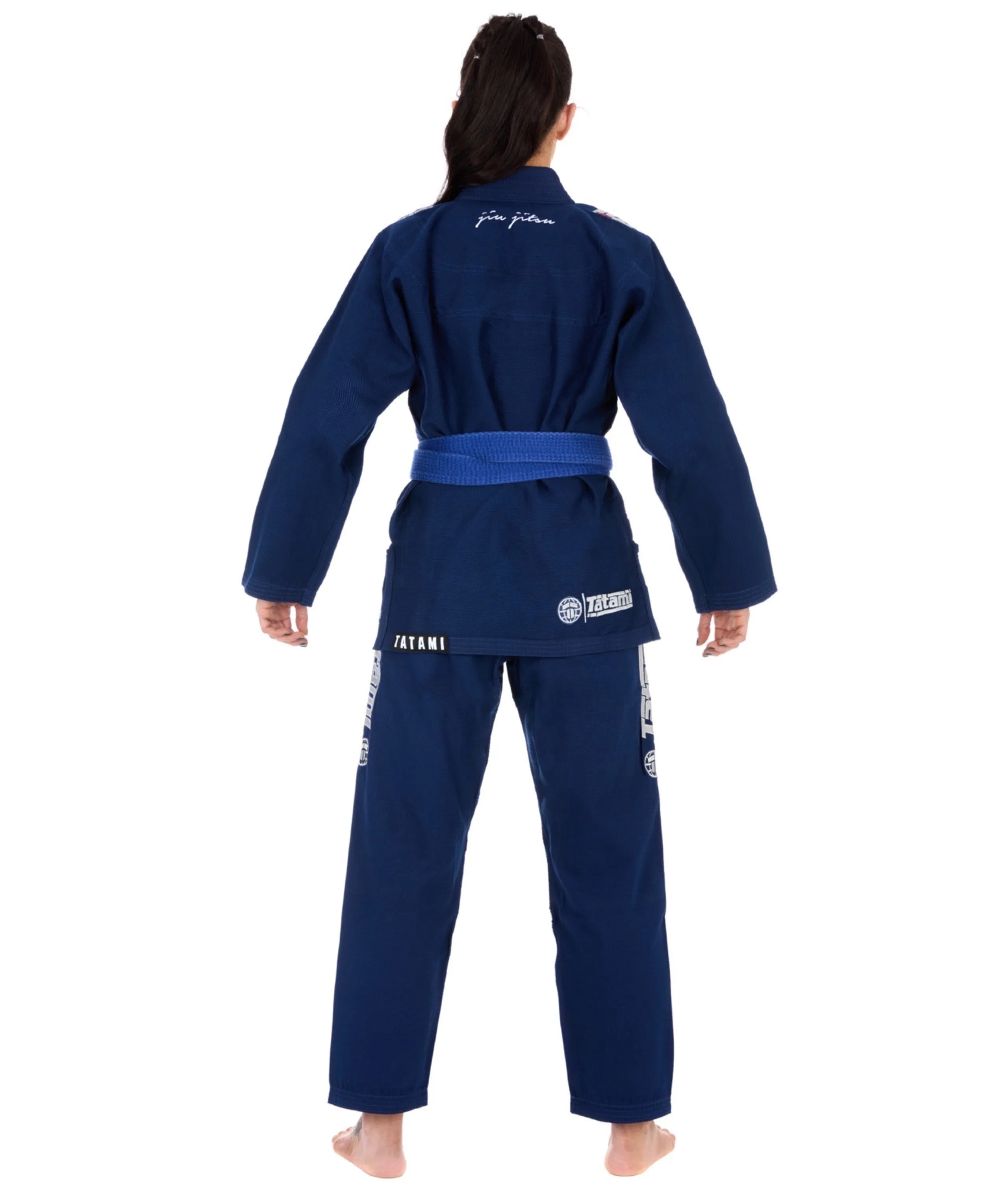 Kimono Femei Brazilian Jiu Jitsu TATAMI Elements Superlite Gi - Albastru Inchis (Centura Alba Inclusa)