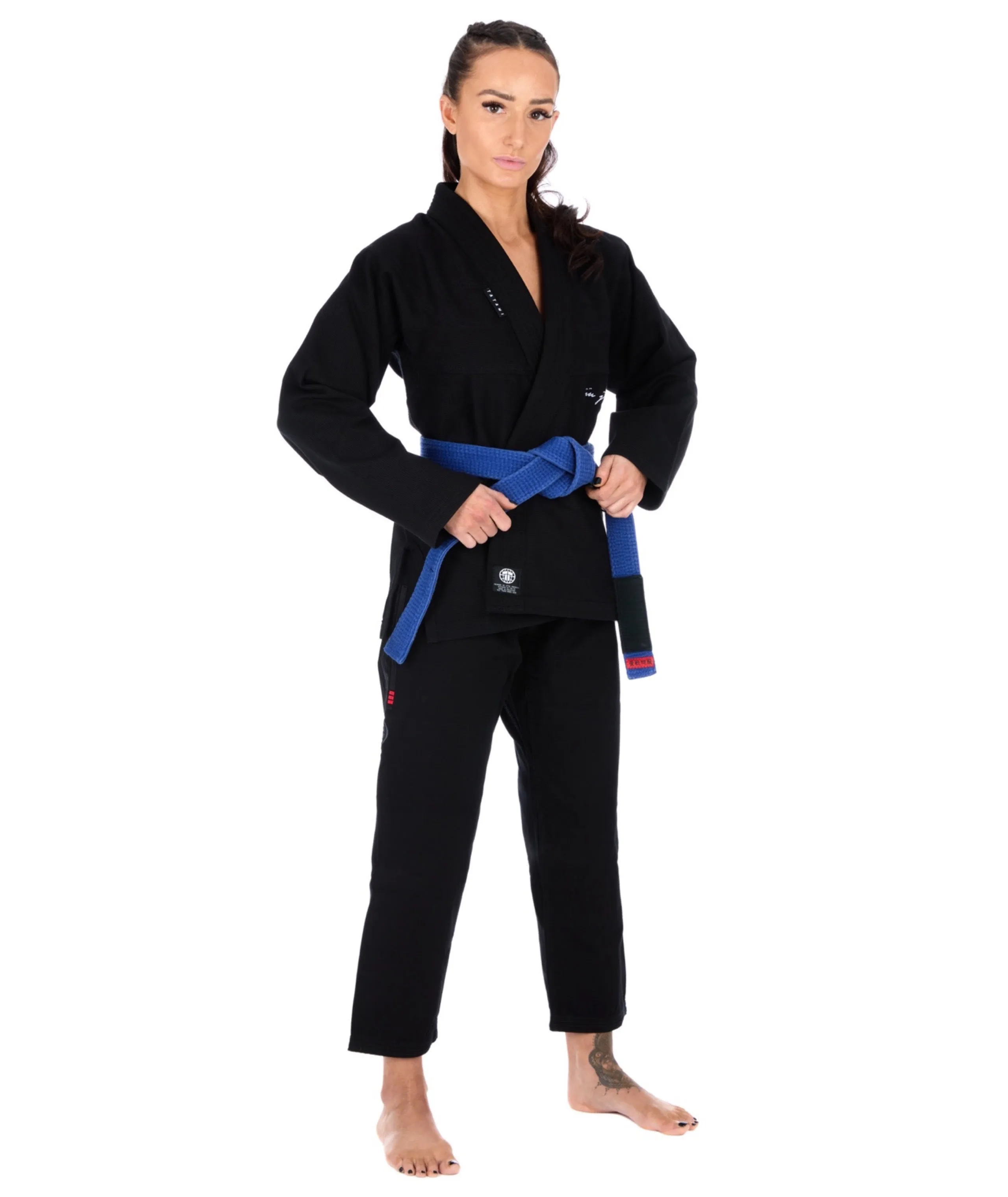 Kimono Femei Brazilian Jiu Jitsu TATAMI Elements Superlite Gi - Negru (Centura Alba Inclusa)