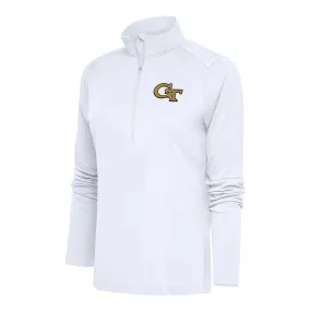 Ladies Georgia Tech Yellow Jackets 1/2 Zip Tribute White Jacket