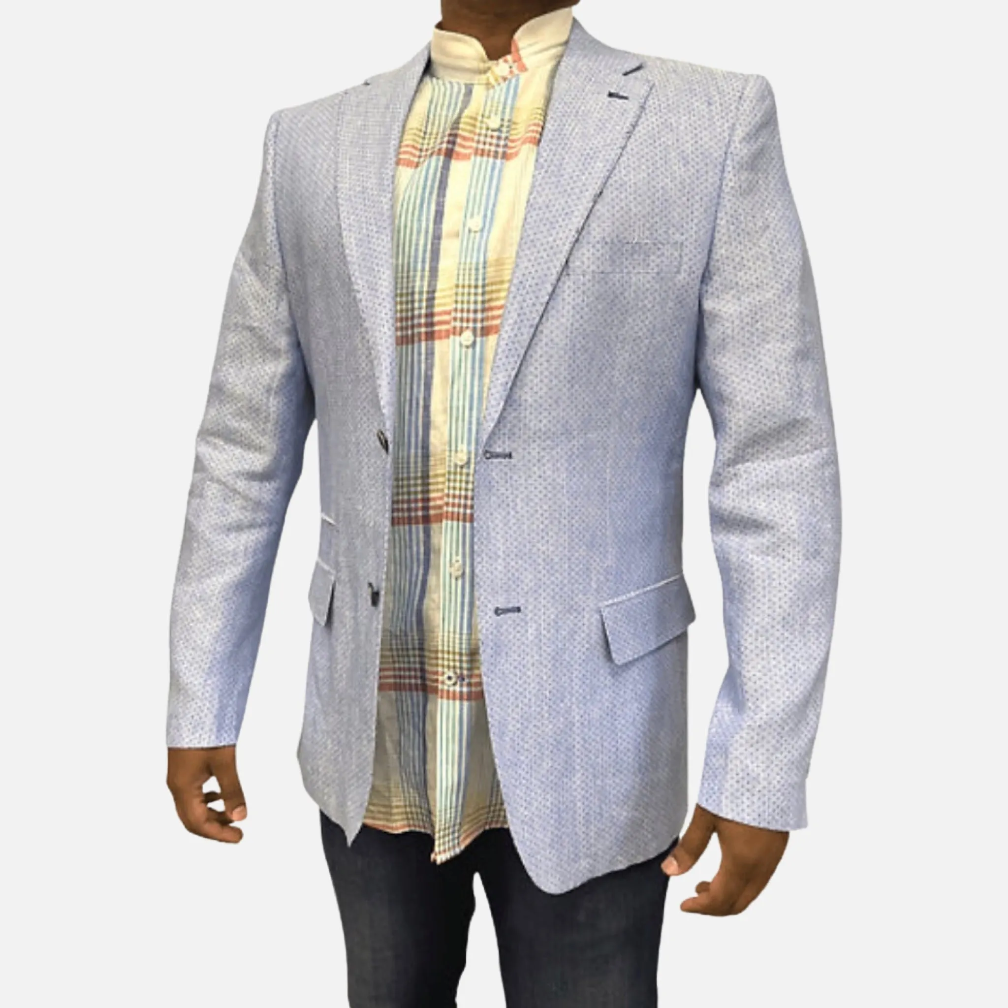 Light Blue Linen Blazer for Men