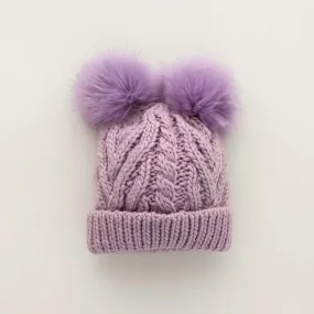 Lilac Fluffer Beanie Hat for Babies, Toddlers & Kids