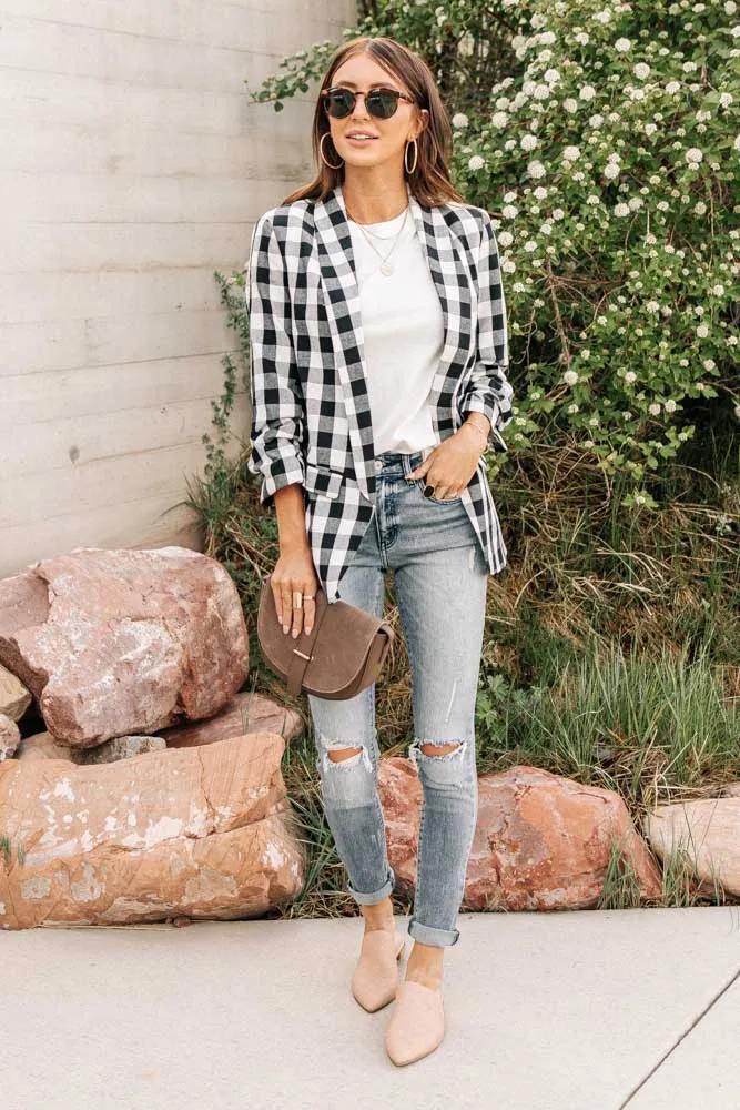 Linda Gingham Blazer